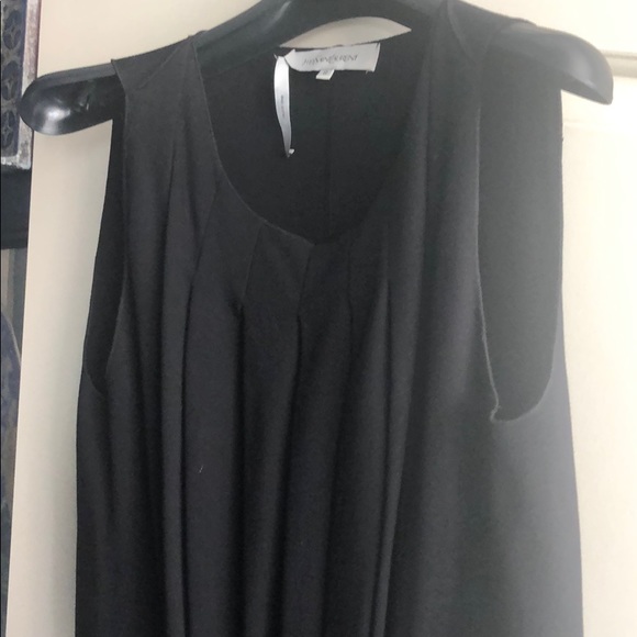 YSL stretch knit sleeveless ballon dress with tie